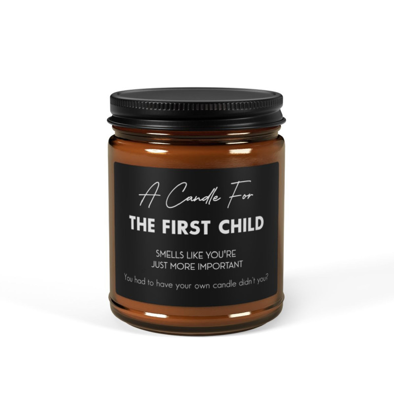 A Candle for the first child Scented Soy Candle (Multi-Size, Amber Jar)