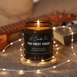 A Candle for the first child Scented Soy Candle (Multi-Size, Amber Jar)