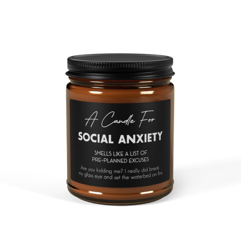 A Candle for Social Anxiety Scented Soy Candle (Multi-Size, Amber Jar)