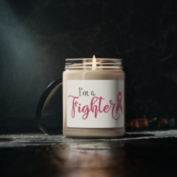 Breast Cancer I'm a fighter Scented Soy Candle Gift, 9oz