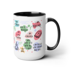 My Bible Affirmations Two-Tone Coffee Mugs, 15oz