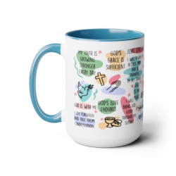 My Bible Affirmations Two-Tone Coffee Mugs, 15oz