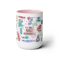 My Bible Affirmations Two-Tone Coffee Mugs, 15oz