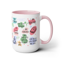 My Bible Affirmations Two-Tone Coffee Mugs, 15oz