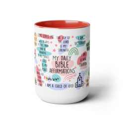 My Bible Affirmations Two-Tone Coffee Mugs, 15oz