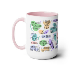 Kid Daily Affirmations Two-Tone Coffee Mugs, 15oz