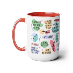 Mum Daily Affirmations Two-Tone Coffee Mugs, 15oz