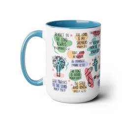 Daily Bible Verse Affirmations Two-Tone Coffee Mugs, 15oz