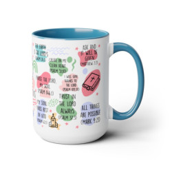 Daily Bible Verse Affirmations Two-Tone Coffee Mugs, 15oz