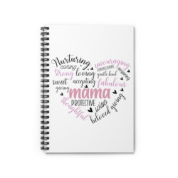 Mama Heart Words Spiral Notebook - Ruled Line