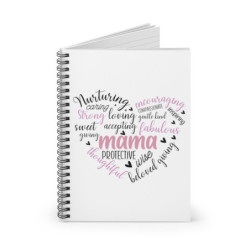 Mama Heart Words Spiral Notebook - Ruled Line