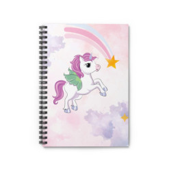 Girls unicorn school notes journal notebook - Ruled Line