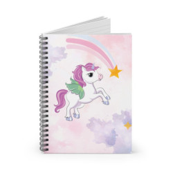 Girls unicorn school notes journal notebook - Ruled Line