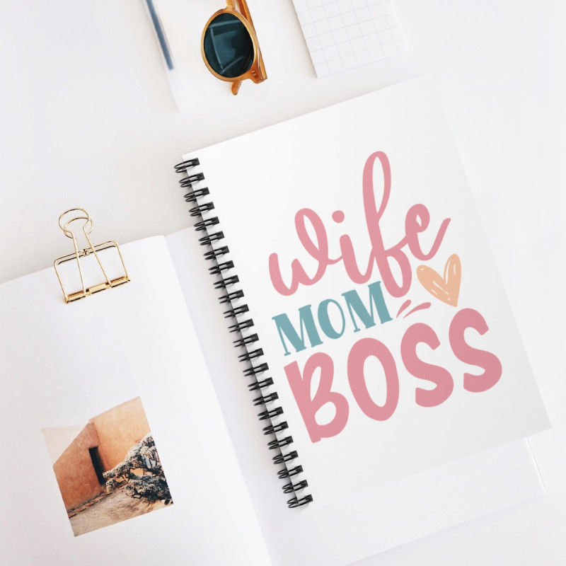 Wife Mom Boss Spiral Notebook - Ruled Line