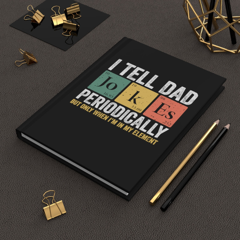 Periodic Table Dad Jokes Notebook Hardcover Journal Matte