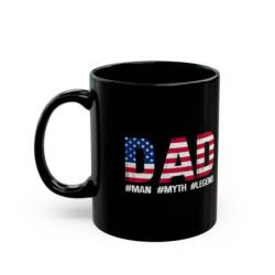 Dad - The Man, The Myth, The Legend Black Coffee Mug Black Mug (11oz, 15oz)