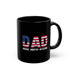 Dad - The Man, The Myth, The Legend Black Coffee Mug Black Mug (11oz, 15oz)