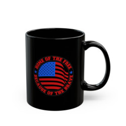 4th of July themed Flag Day Black Mug (11oz, 15oz)