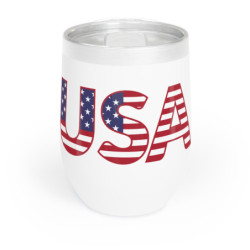 USA Flag 4th of July Themed Flag Day Chill Wine Tumbler