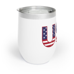 USA Flag 4th of July Themed Flag Day Chill Wine Tumbler