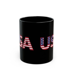 US Flags 4th of July themed Flag Day Black Mug (11oz, 15oz)