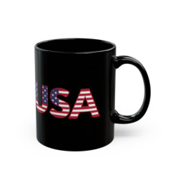 US Flags 4th of July themed Flag Day Black Mug (11oz, 15oz)