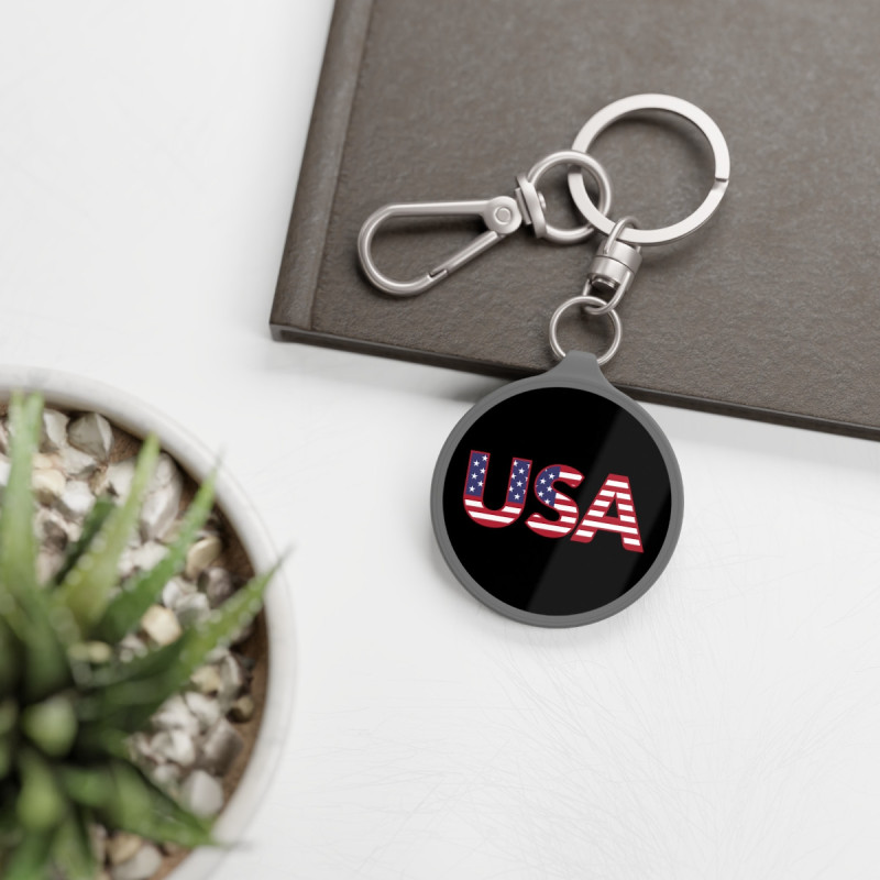 US Flag 4th of July themed Flag Day Keyring Tag