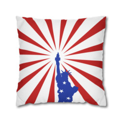 Statue of Liberty 4th of July themed Flag Day Spun Polyester Square Pillow Case