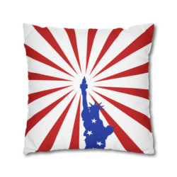 Statue of Liberty 4th of July themed Flag Day Spun Polyester Square Pillow Case