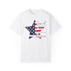 Land of the free because of the brave 4th of July themed Flag Day T-shirt