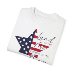 Land of the free because of the brave 4th of July themed Flag Day T-shirt