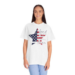 Land of the free because of the brave 4th of July themed Flag Day T-shirt