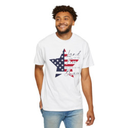 Land of the free because of the brave 4th of July themed Flag Day T-shirt