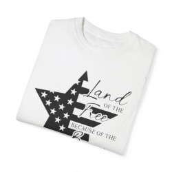 Land of the free because of the brave 4th of July themed Flag Day T-shirt