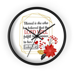 Blessed Is She Christian Art Wall clock