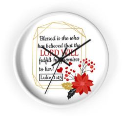 Blessed Is She Christian Art Wall clock