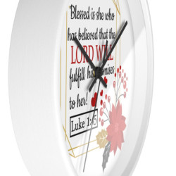 Blessed Is She Christian Art Wall clock