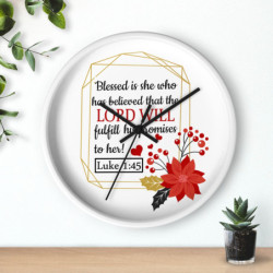 Blessed Is She Christian Art Wall clock