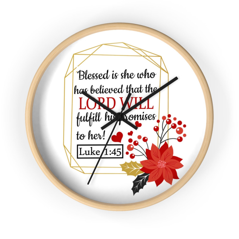 Blessed Is She Christian Art Wall clock