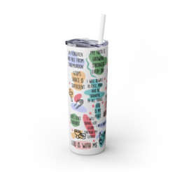 My Daily Bible Affirmations Skinny Tumbler with Straw, 20oz