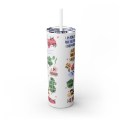 My Daily Bible Affirmations Skinny Tumbler with Straw, 20oz