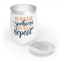 Sunrise Sunburn Sunset Repeat Wine Tumbler