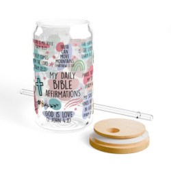 My Bible Verse Affirmations Libbey Can Sipper Glass, 16oz